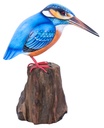 Martin-Pêcheur sur Socle - Bleu, Orange & Blanc - 17 x 14 x 8 cm