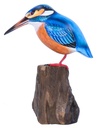 Martin-Pêcheur sur Socle - Bleu, Orange & Blanc - 17 x 14 x 8 cm