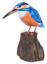 Martin-Pêcheur sur Socle - Bleu, Orange & Blanc - 17 x 14 x 8 cm