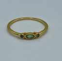 JOY Argent Plaqué Or, Nefrite & Labradorite (54) [Bague]