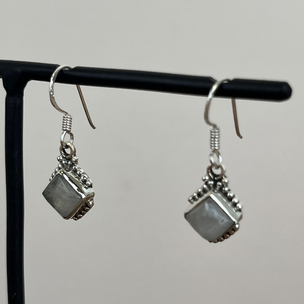 Boucles d'oreilles Argent 925 - Pierre de Lune [1944]