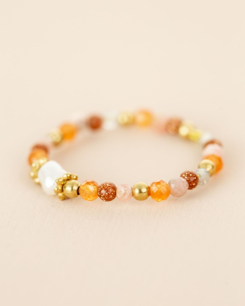 Bague - Plaqué Or - Pierre de Sable - Muja Juma