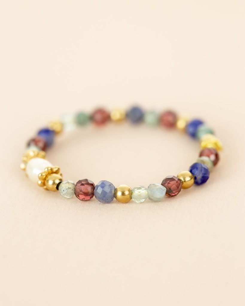 Bague - Plaqué Or - Lapis Lazuli - Muja Juma