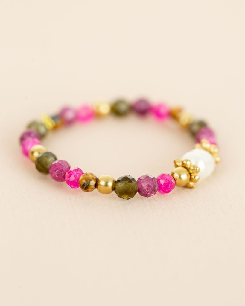 Bague - Plaqué Or - Rubis - Muja Juma