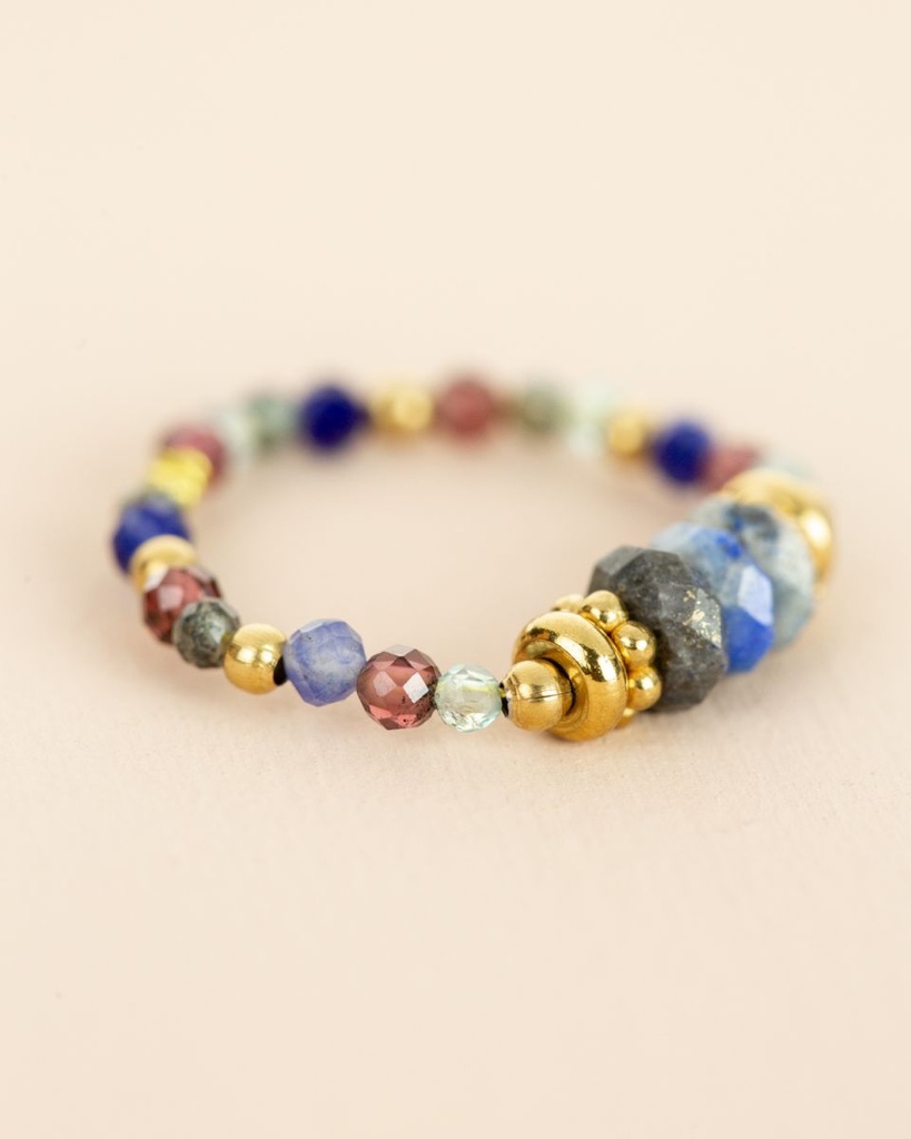 Bague - Plaqué Or - Lapis Lazuli - Muja Juma