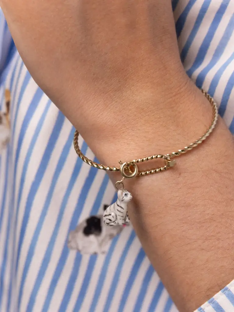 Pendentif 'Chat Gris Tigré' - Nach