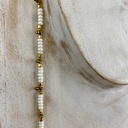 Sautoir 'Tara' - Laiton & Perles en Céramique - Blanc - Nataraj