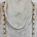 Sautoir 'Tara' - Laiton & Perles en Céramique - Blanc - Nataraj