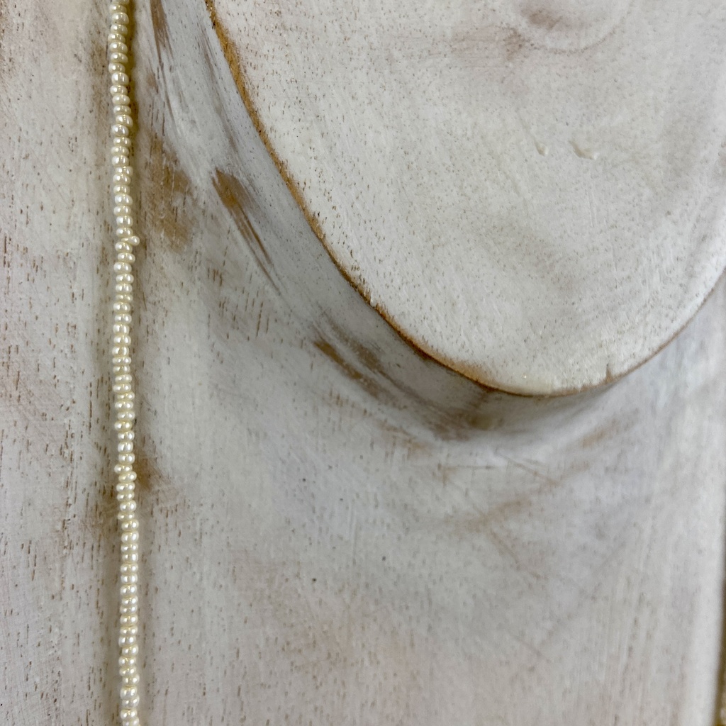 Sautoir 'Miao' - Laiton & Perles en Céramique - Blanc & Noir - Nataraj