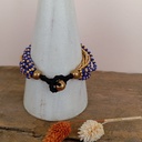 Bracelet 'Anjuna' - Laiton & Perles en Céramique - Bleu - Nataraj