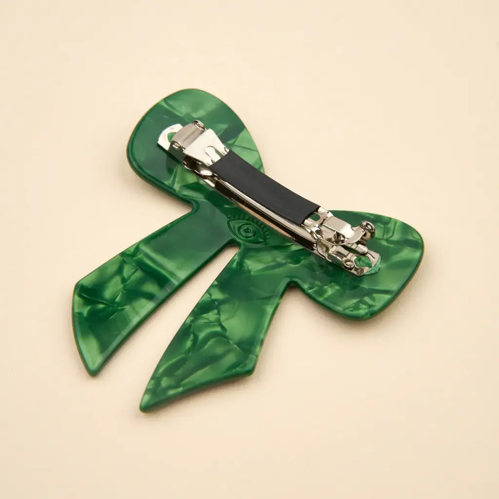 French Barrette 'Nœud Vert' – Coucou Suzette