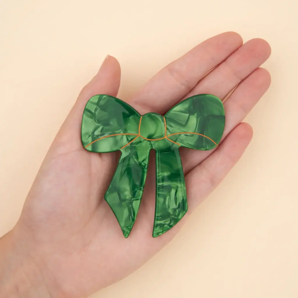French Barrette 'Nœud Vert' – Coucou Suzette