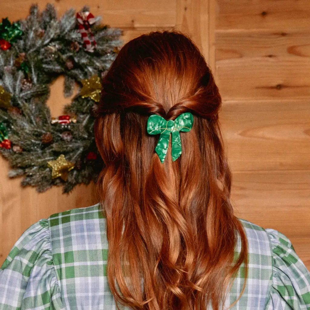French Barrette 'Nœud Vert' – Coucou Suzette
