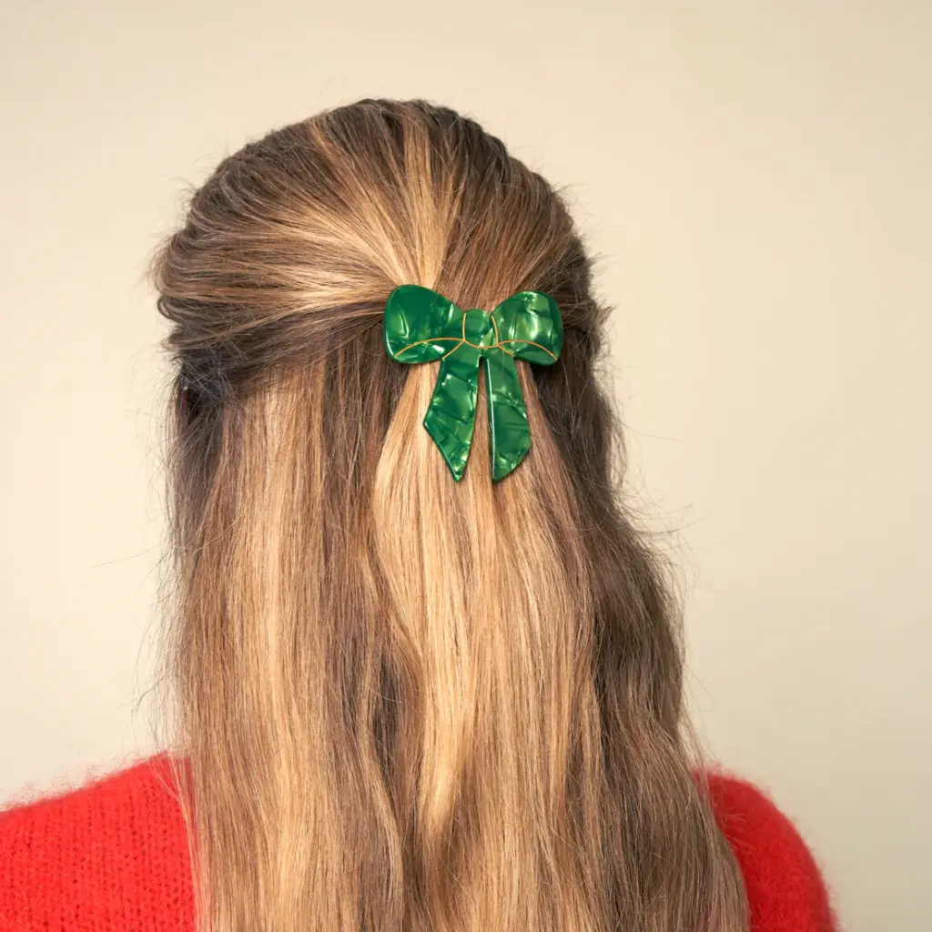 French Barrette 'Nœud Vert' – Coucou Suzette