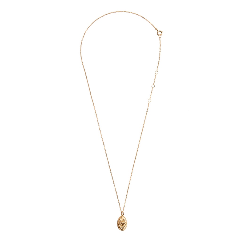 Charm Necklace Diamond Oval Gold [Collier]