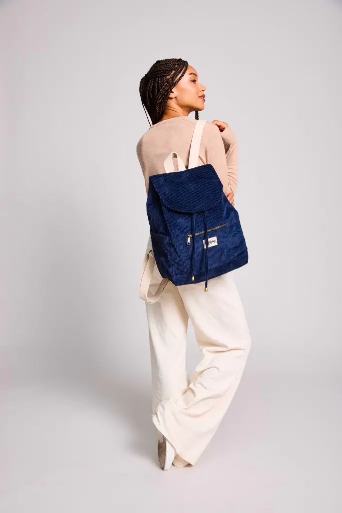 Sac à dos 'Eliot' – Velours marine – Hindbag