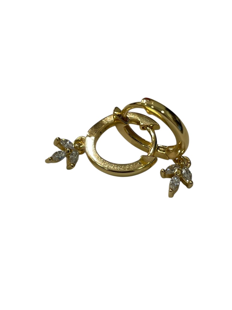 Boucles d'oreilles 'Sila' – Laiton doré 2µ – Oxyde de zirconium – By Garance