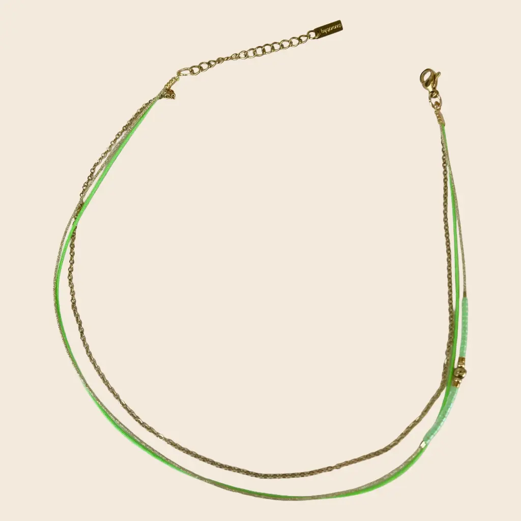 Bracelet double tour 'Fila' – Chaine acier & laiton doré 2µ – By Garance