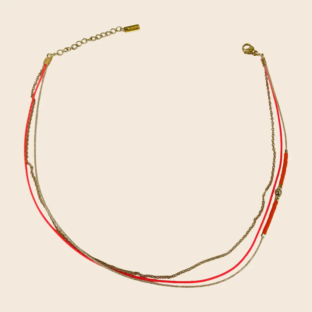 Bracelet double tour 'Fila' – Chaine acier & laiton doré 2µ – By Garance