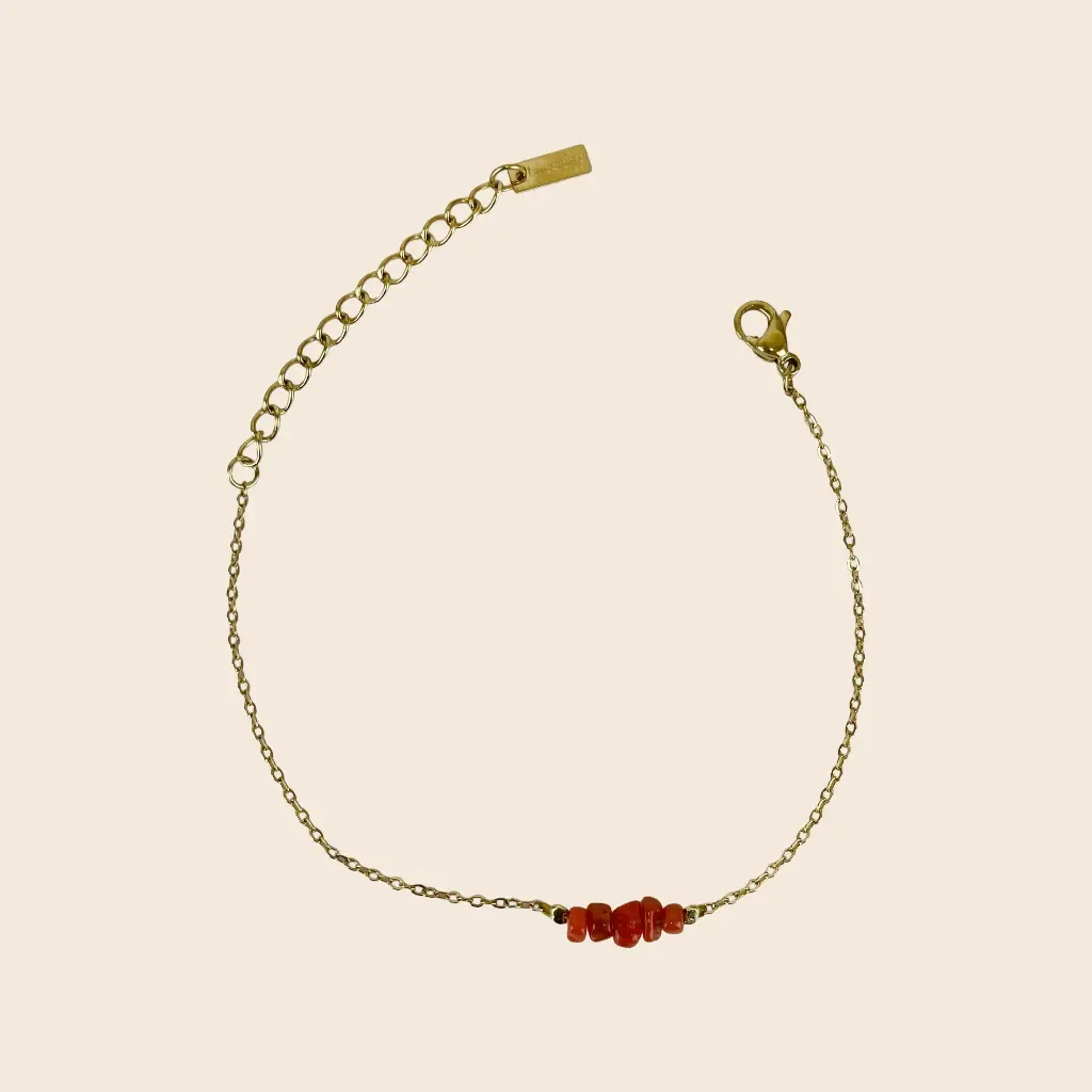 Bracelet 'Riva' – Chaine acier & laiton doré 2µ – By Garance