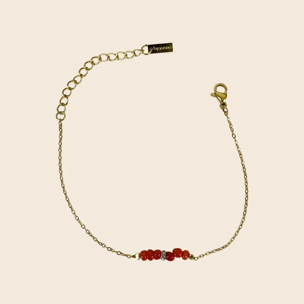 Bracelet 'Riva' – Chaine acier & laiton doré 2µ – By Garance