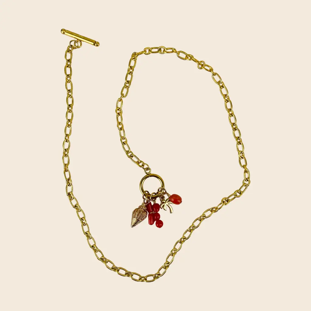 Collier 'Roky' – Chaine acier & laiton doré 2µ – By Garance