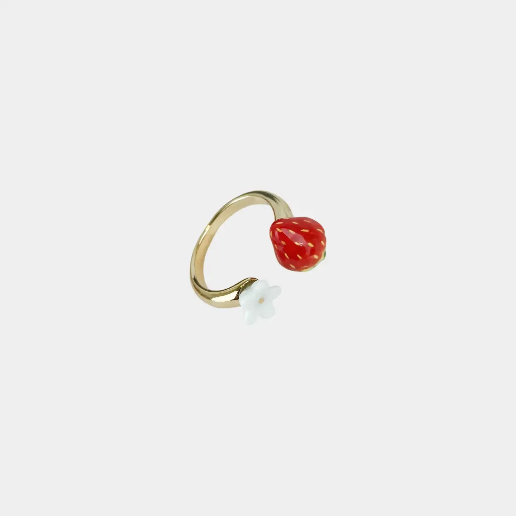 Bague 'Fraise et Fleur de Printemps' – Nach