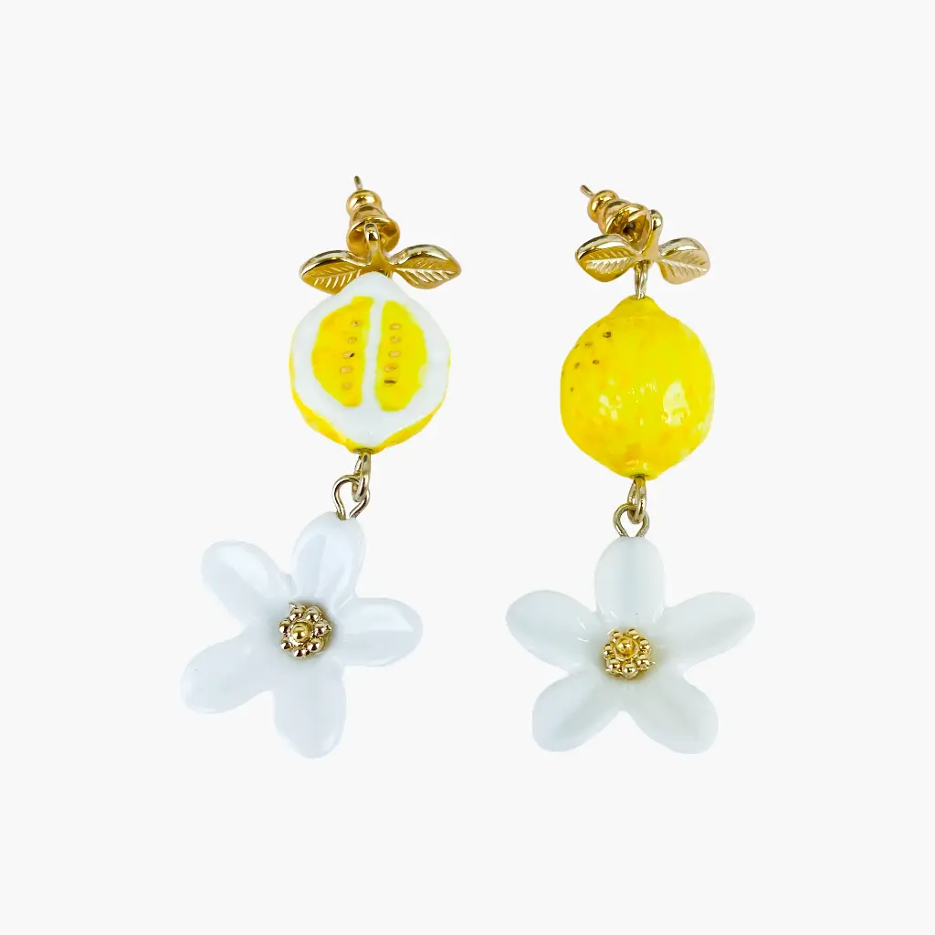 Boucles d'oreilles 'Citron et Fleur de Citronnier' – Nach