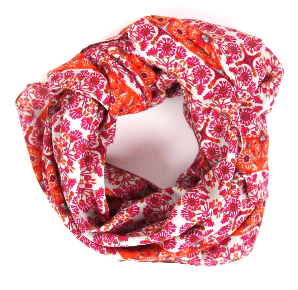 Foulard 'Tanger' – Fuchsia – Coton bio – Les Belle Vagabondes