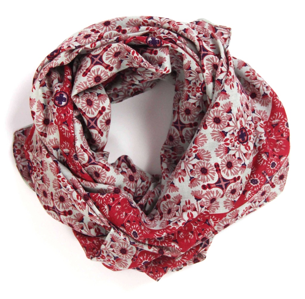 Foulard 'Tanger' – Rose – Coton bio – Les Belle Vagabondes