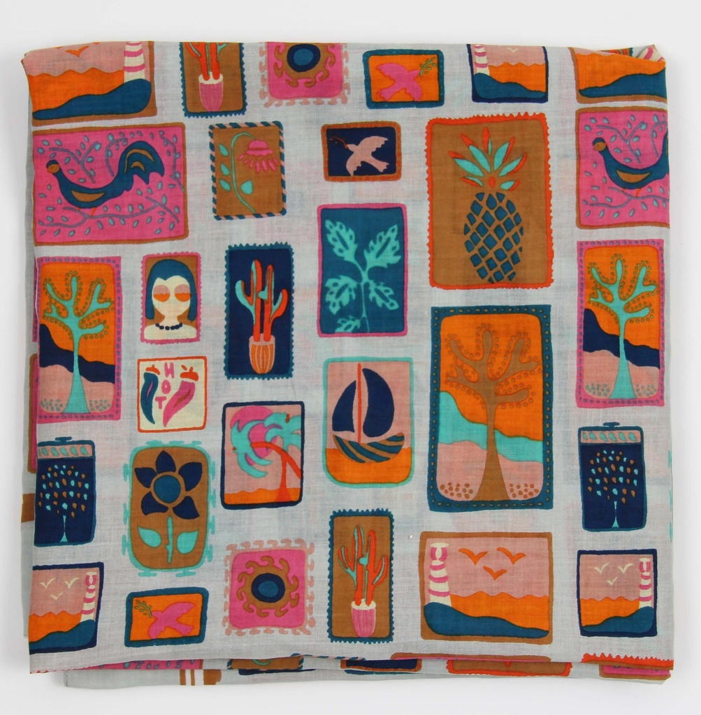 Foulard 'Holidays' – Orange – Coton bio – Les Belle Vagabondes