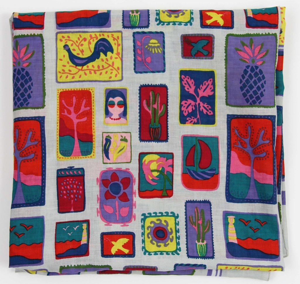 Foulard 'Holidays' – Prune – Coton bio – Les Belle Vagabondes