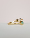 Bague 'Farah' – Plaqué Or – Amazonite – Muja Juma