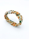 Bracelet Inna Torsadé Petits Pois Oranges et Verts sur Fond Clair [Bracelet Souple]