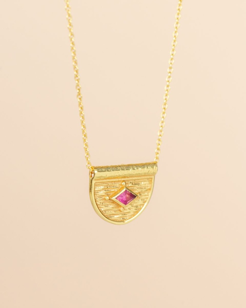 Collier 'Ikhlas' – Plaqué Or – Rubis – Muja Juma