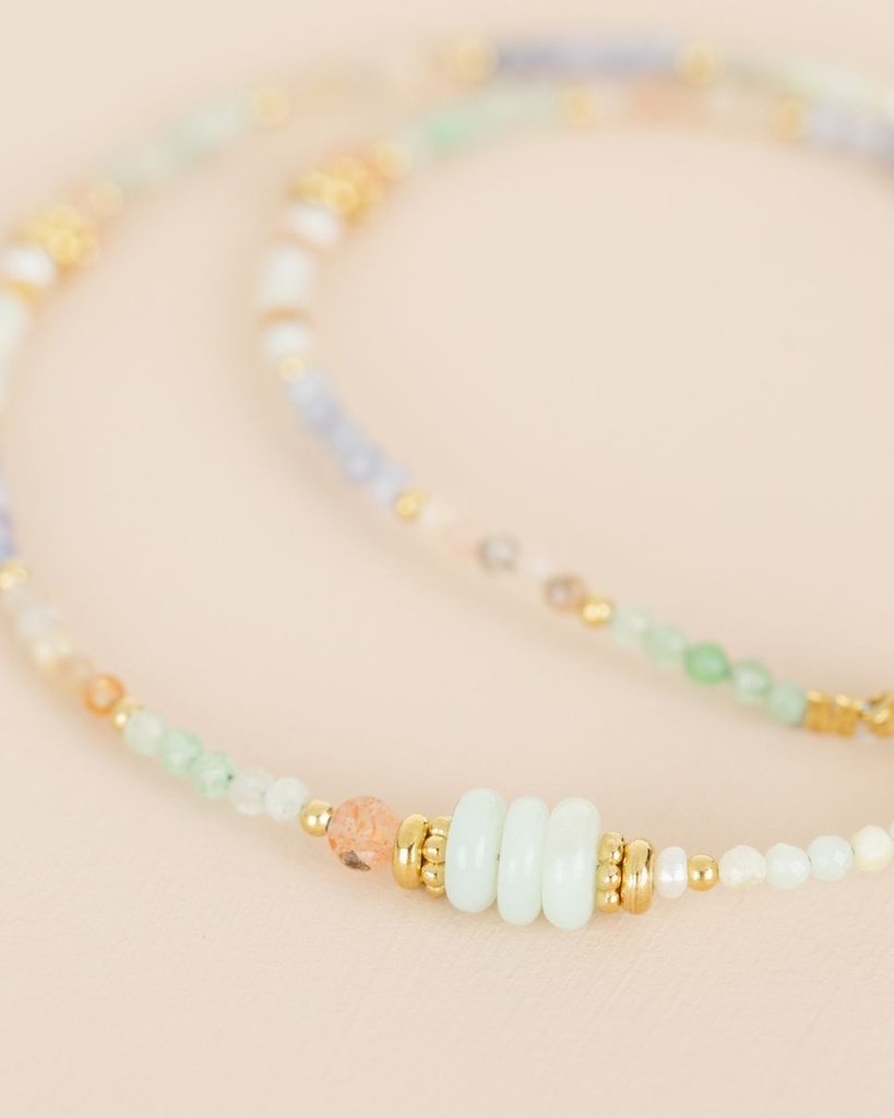 Collier – Acier Inoxydable – Amazonite – Muja Juma