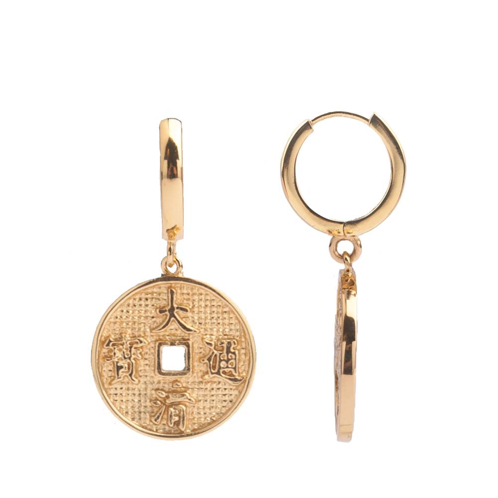 East Earrings Lucky Coin Gold [Boucles d'oreilles]