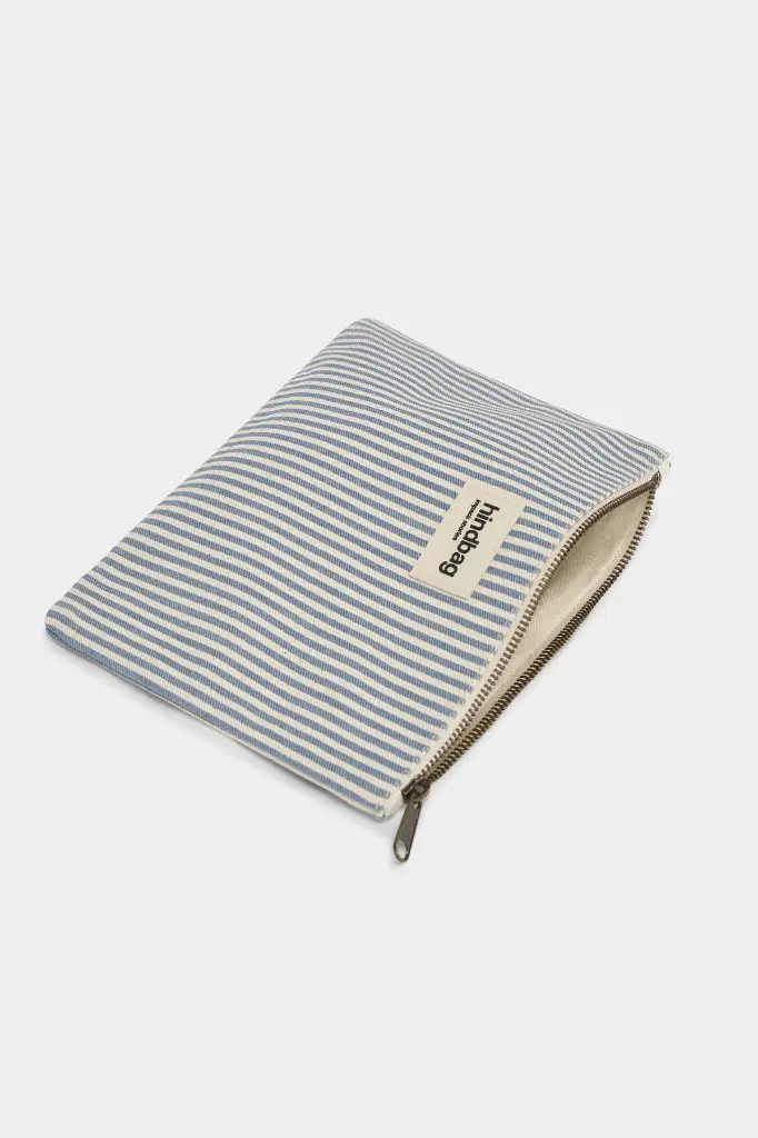 Pochette 'Ema' – Rayures bleu – Hindbag