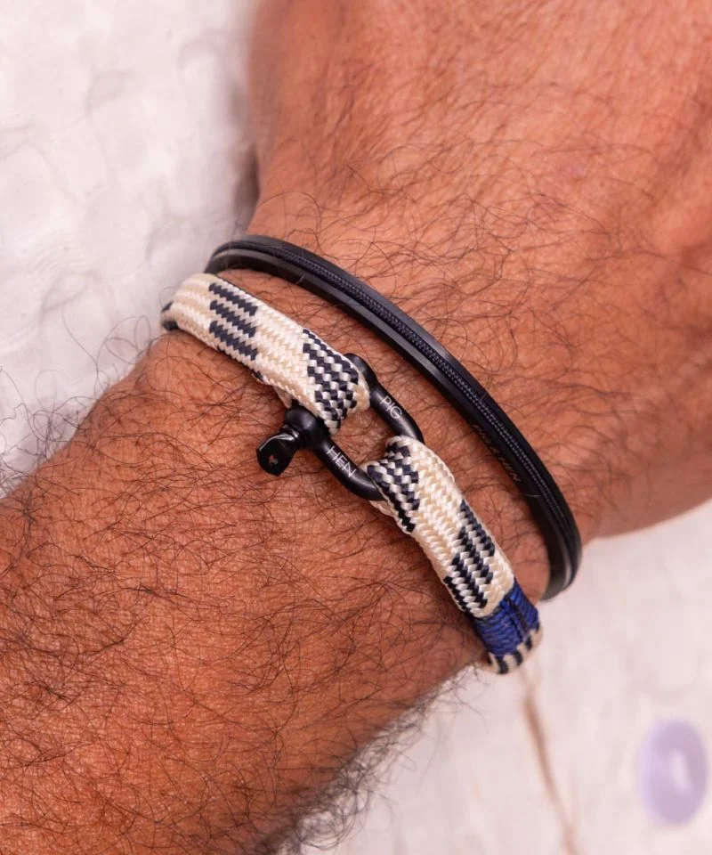Bracelet 'Vicious Vik – Ivory Black | Black' – XL – Pig & Hen