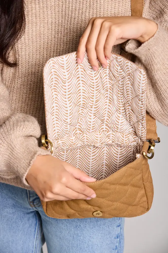 Sac à main 'Margault' – Cannelle matelassé – Hindbag