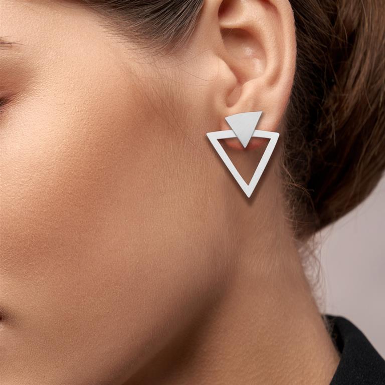 Boucles d'oreilles 'Bau' – Laiton plaqué argent – RAS