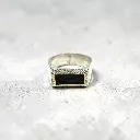 Bague 'Nour' – Argent 999 & bois d'ébène – Ombre Claire