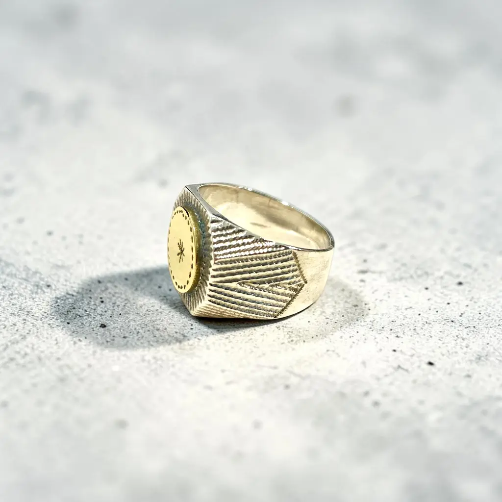 Bague 'Aloïs' – Argent 999 & bronze – Ombre Claire