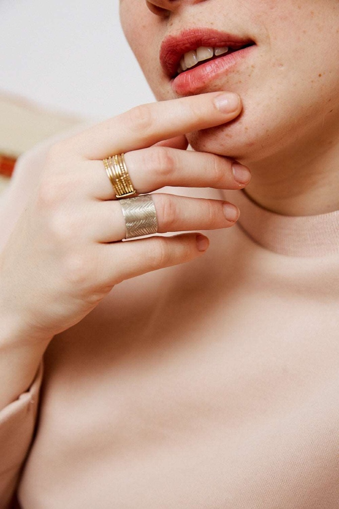 Bague 'Large' – Argent 999 – Ombre Claire