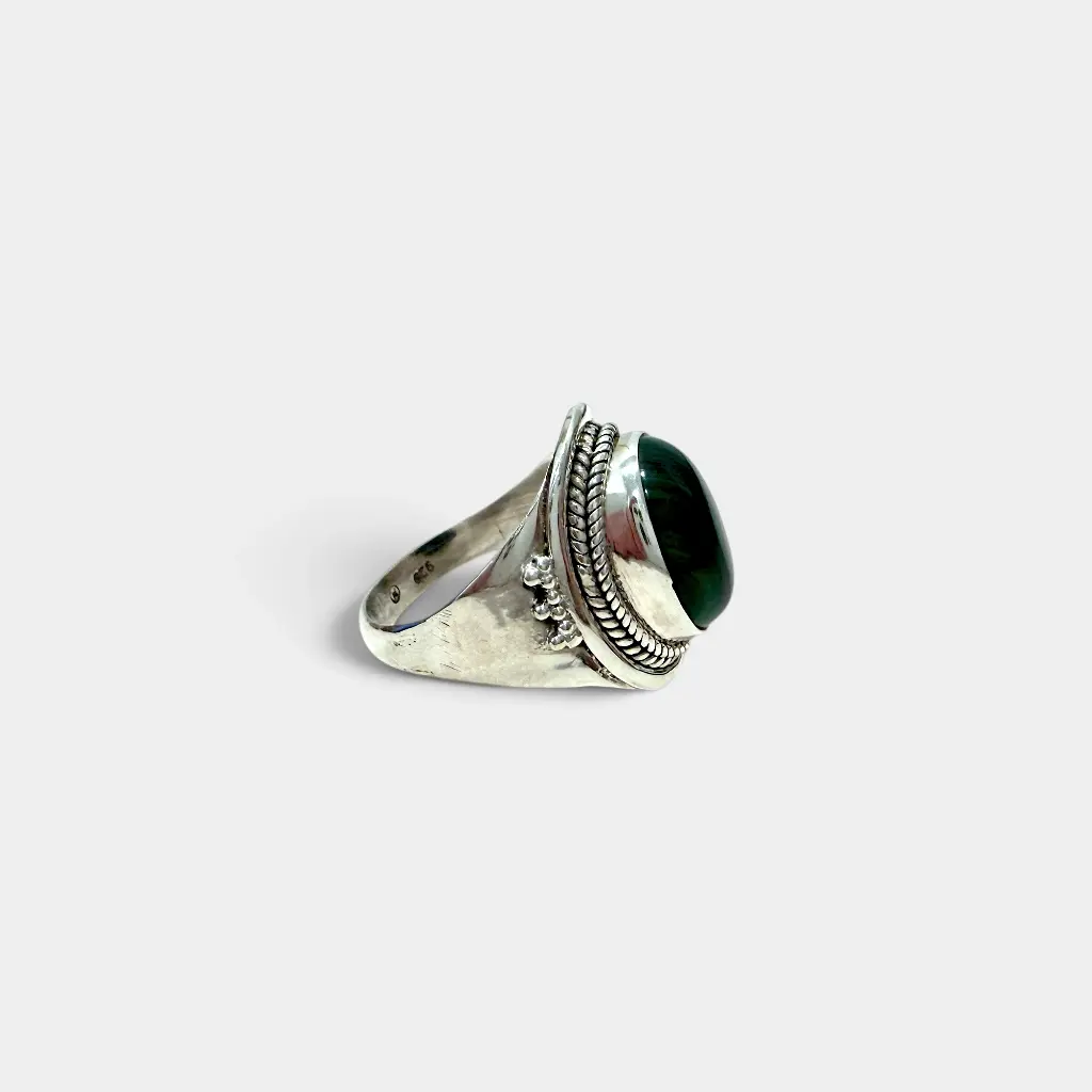 Bague – Argent 925 – Malachite [3633]