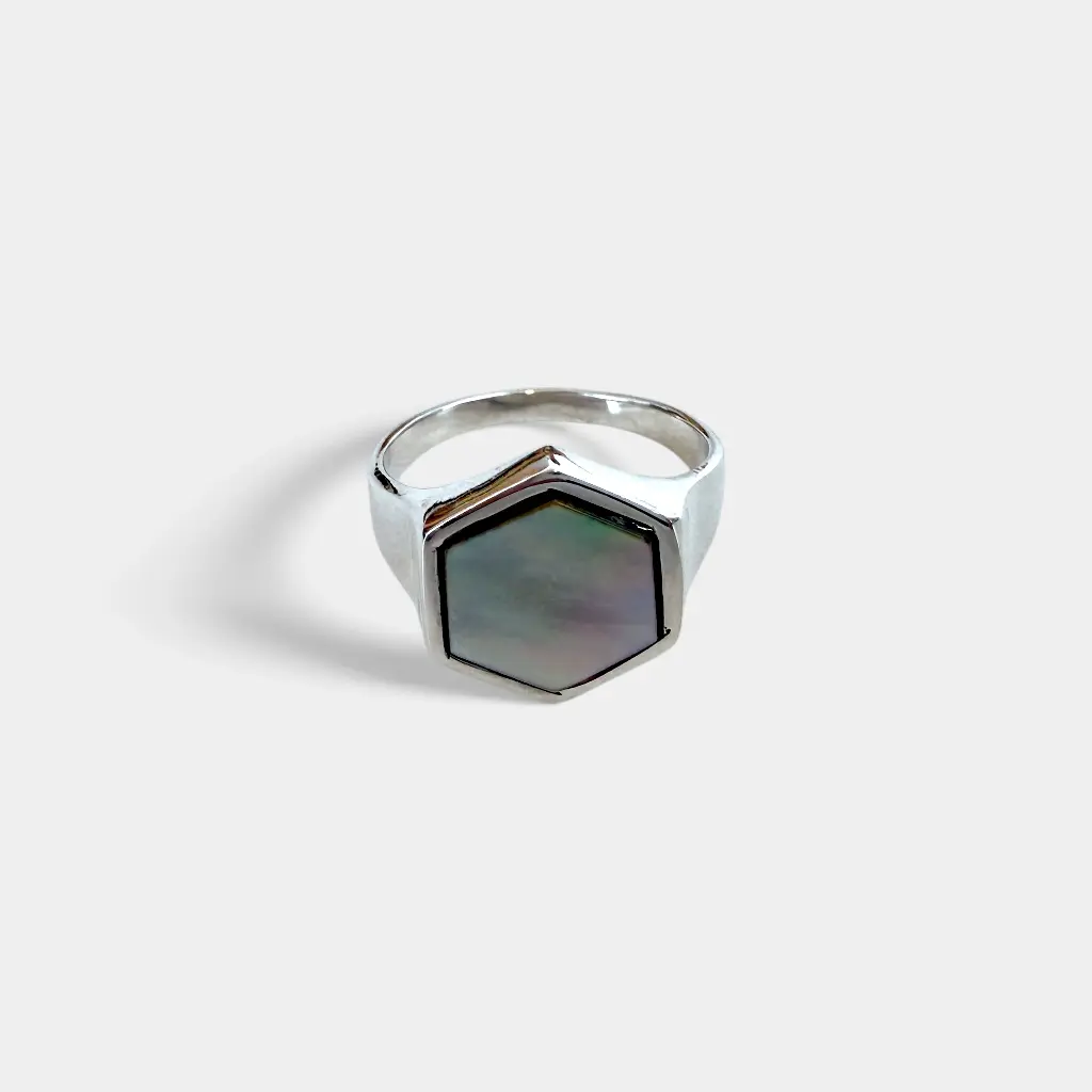 Bague – Argent 925 – Nacre [3635]