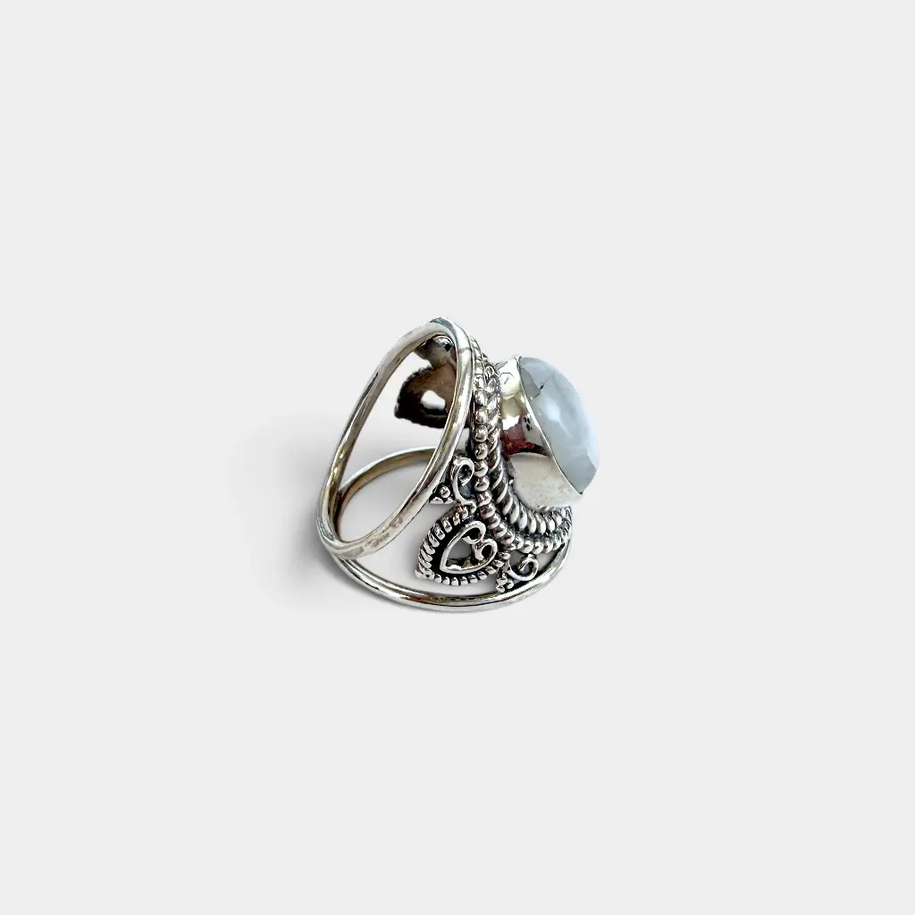 Bague – Argent 925 – Pierre de Lune [3646]