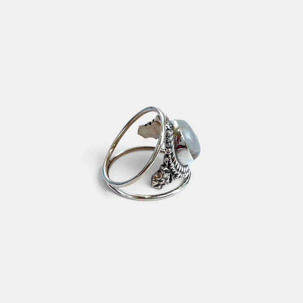 Bague – Argent 925 – Pierre de Lune [3648]