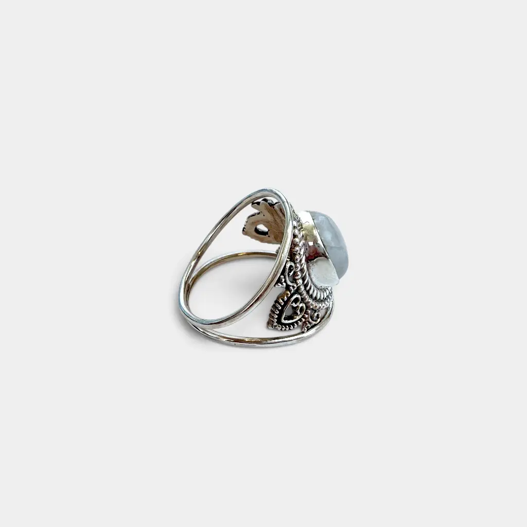 Bague – Argent 925 – Pierre de Lune [3649]