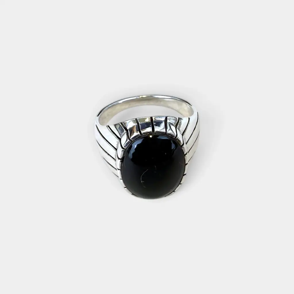 Bague – Argent 925 – Onyx [3654]